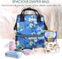 OUSIKA Backpack Daypacks Blue Floral Print Diaper Bag Multifunction Laptop Travel Large Nappy Bag, Black, One Size