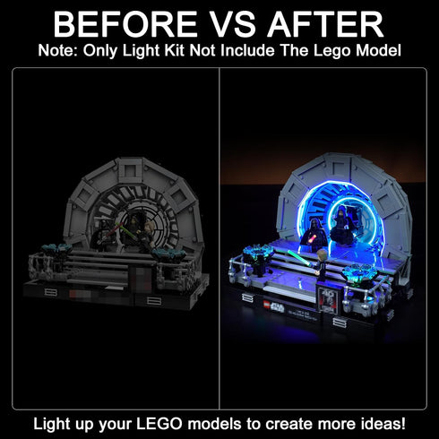 Upgraded Light Kit for Lego 75352 Emperor's Throne Room Diorama Building Set, Lights Decoration (Model Not Included)