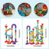 Marble Run for Kids Ages 4-8 - DIY Educational Playset, Track Pipe Building Blocks with Glass Marbles