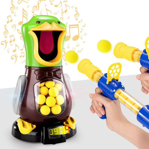 Babyhome Duck Shooting Toys for Kids 3-5 Years, 2 Packs of Toy Foam Blasters with Movable Target for Boys Girls
