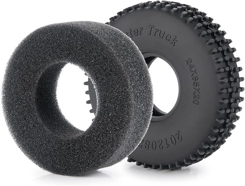 RCLIONS Rubber 1.0 Tires - Multi Terrain Pin Crawler Tyre 65x20mm for TRX4M SCX24 RC Crawler Car