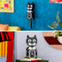 Set,Cat 12+ JAKI Black Cat Swing Clock Building Blocks Clock with Moving Eyes and Tail, Battery Operated Wall