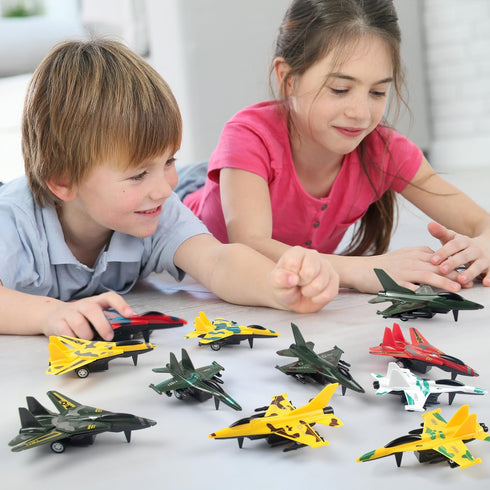 12 Pack Pull Back Airplane Toy for 3 Year Old Boy - Airplane Kids Party Favors and Die Cast Airplanes