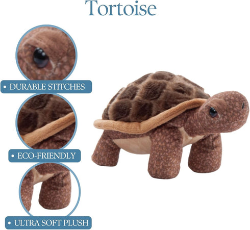 9 Inches The Petting Zoo Tortoise Stuffed Animal Plushie, Gifts for Kids, Wild Onez Farm Animals, Tortoise Plush Toy