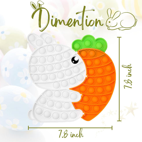 Easter Bunny Poppers, Bunny Carrot Pop Bubble Fidget Sensory Toy, Puzzle Popper, Easter Gifts for Kids,Toddler, Easter