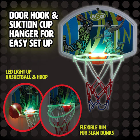 LED Light Up Basketball Toy Set for Boys and Girls - Ages 4 and Up