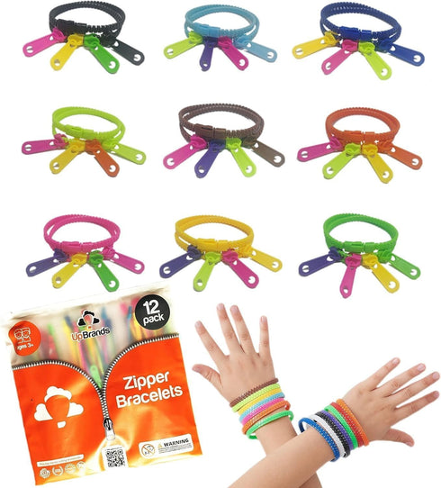 UpBrands Quiet Prizes for Kids Classroom, Double Tour Zipper Bracelets, School Rewards, Party Favors