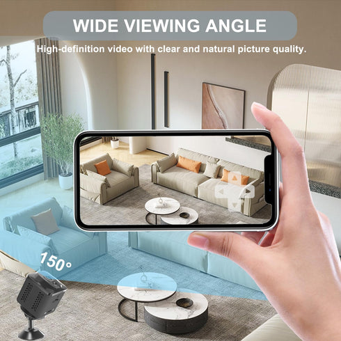 ZHENHAN 24/7 Mini Camera Wireless Indoor Security Camera with Night Vision: Motion Detection, Dual Storage (Cloud/SD)