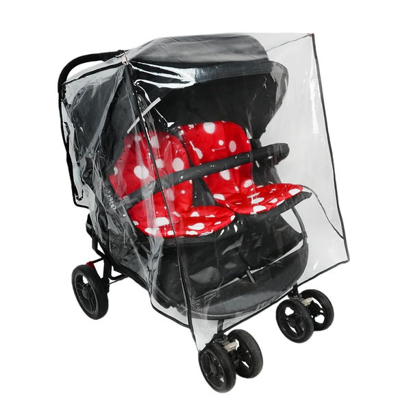 Ezkindheit Double Stroller Rain Cover - Universal Fit Weather Shield for Side by