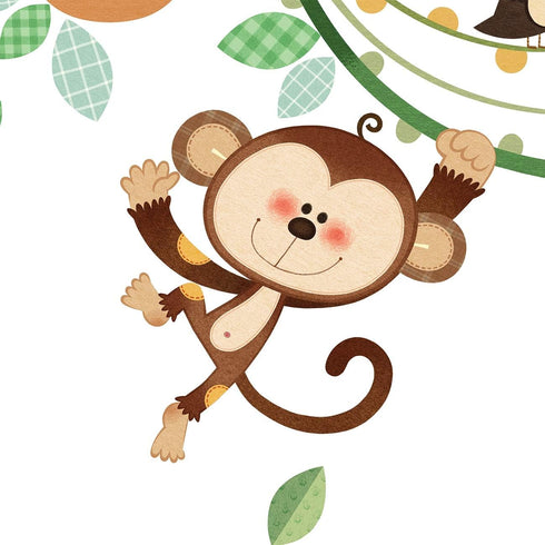 DECOWALL DW-1507S Monkeys on Vine Kids Wall Stickers - Peel and Stick Removable Wall Decals for Nursery Bedroom Decor