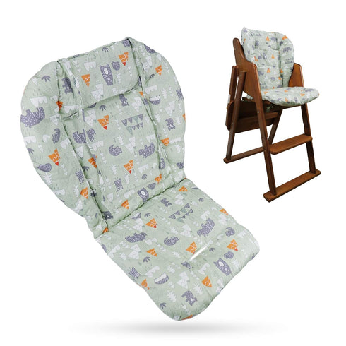 Baby High Chair Cushion, Thick Pad for Wooden High Chair, Dining Chair Liner Mat (Green Forest)