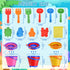 Fegalop 3 Packs Summer Collapsible Beach Toys for Toddler,Sandbox Toys for Kids Foldable Buckets with Sand