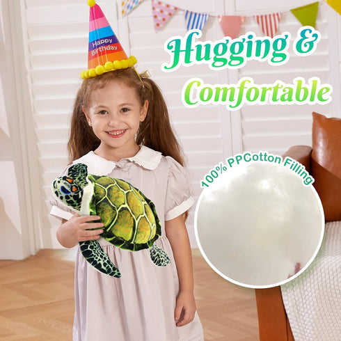 18'' Athoinsu Realistic Stuffed Animal Sea Turtle Soft Plush Toy Ocean Life Tortoise Throw Pillow Birthday Plushie