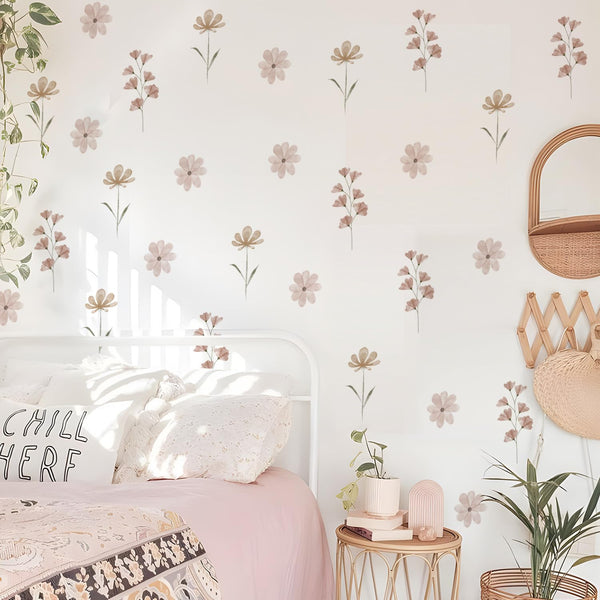 YouRfocus Daisy Wall Decals | 84 PCS Boho Flower Stickers for Girls'