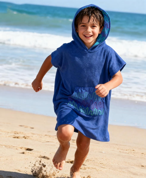 11-14 MissShorthair Towel Poncho for Kids, Hooded Beach Towel for Girl&Boy, Surf Poncho Swim Changing Robe Microfiber