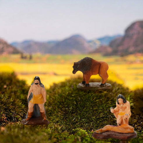 15Pcs Native American Figurines Set - Historical Miniature Indian Figures with Accessories for Decoration