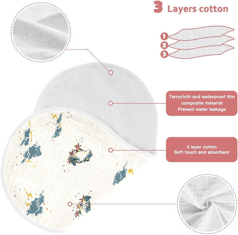 decor gift 4 Pack 22x11in Cotton Newborns Burp Cloths Soft Touch Japanese -e Style Frog Offwhite Baby Burp Rags