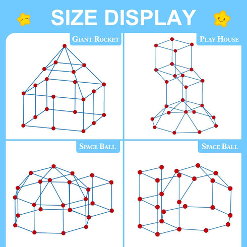 SpringFlower Fort Building Kit for Kids - 100 Pcs STEM Construction Toys for Indoor & Outdoor Creative Play