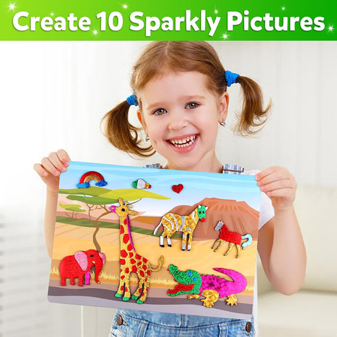 Vinlon Foil Fun Arts and Crafts Kits for Kids, Mess Free Travel Activities Toys for Ages 4-10