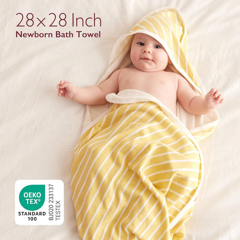Momcozy Set Baby Towel with Hooded - Ultra Soft & Absorbent Large Bath Towel for Comfort & Gentle on Baby's Skin - Med