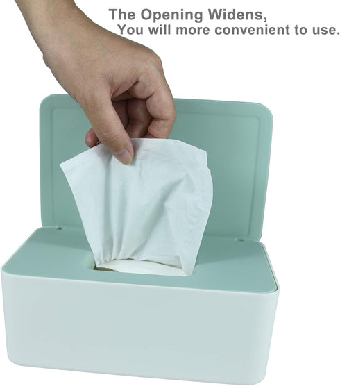 Green Lid Wet Wipe Dispenser - Tissue Storage Box for Home & Car