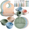 24 Pack Silicone Baby Feeding Set Baby LED Weaning Supplies Includes Suction