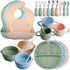 24 Pack Silicone Baby Feeding Set Baby LED Weaning Supplies Includes Suction