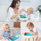 Toddler Plates, Eating Utensil Set with Spoon, Fork, and Removable Straw, Construction Theme Toddler Cutlery Set