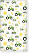 QINBEIDU Green Tractor Farm Fitted Crib Sheet Yellow Sun and Rice Crops Standard