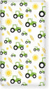 QINBEIDU Green Tractor Farm Fitted Crib Sheet Yellow Sun and Rice Crops Standard