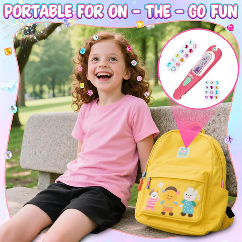 24 3 4 5 6 7 8 Aooess Hair Gem for Girls Styling Tool Kit: Hair Gem Stamper Reusable Rhinestones, Gems Stapler