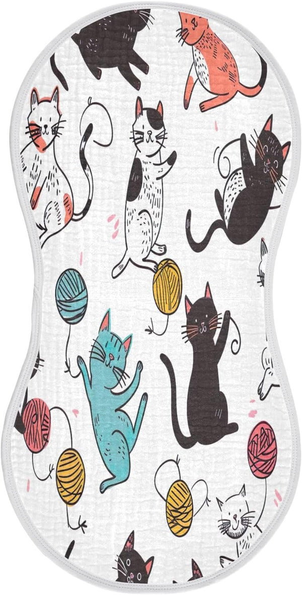 YETTASBIN Cat Muslin Baby Burp Cloth, Super Soft Absorbent Cotton Burp Rag Baby