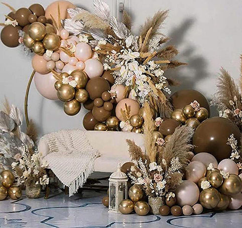 KALOR Beige Balloons, 100 Pcs 5 Inch Nude Matte Latex Balloons for Birthday Decoration, Wedding Party, Baby Shower,