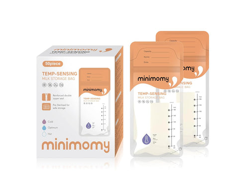 6 50pcs Breastmilk Storing Bags, Temp-Sensing Discoloration Milk Storing Bags for Breastfeeding, Disposable Milk