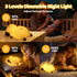 3-Level Dimming, Mewaii Snoring Sound Capybara Night Light for Kids -Silicone Breathing Capybara Gifts Lamp with Cute