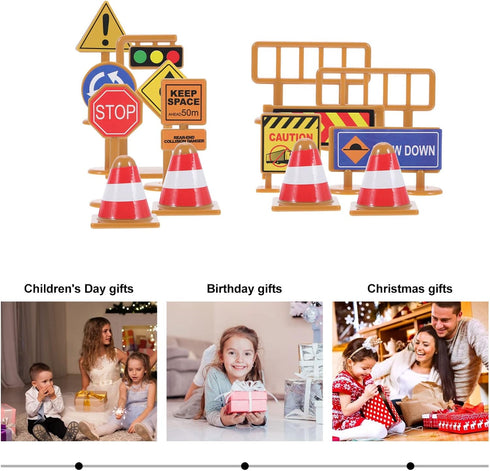Playset: 30pcs 3+ iplusmile Kids Traffic Signs Street Traffic Cone Barricade Signs Crosswalk Signal Educational Mini