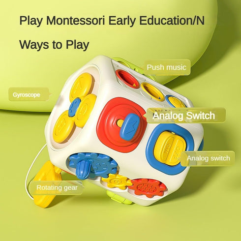 Busy Cube for Toddlers 1-3, Montessori Sensory Activities Busy Board - Educational Travel Toys for 6 to 18 Months