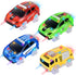 Replacement Toy Cars for Magic Tracks, Glow in The Dark, Racing Car Track Accessories with 5 LED Lights, 4 Pack