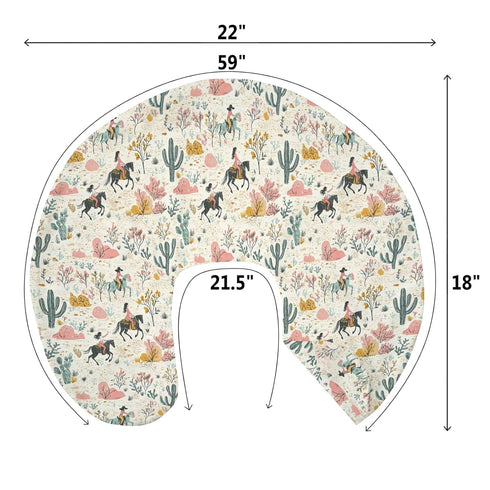 Vintage Western Cowgirl Baby Nursing Pillow Covers for Boy Girl Retro Cowgirl Horse Cactus Nursery Feeding Pillowcase