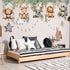 Jungle Animal Wall Decals,Jungle Animals Monkey Elephants, Lions, Zebras, Giraffes Vine Leaves Wall Stickers,Zoo