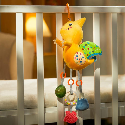 TUMAMA Dinosaur Hanging Rattle Toy, Car Seat Stroller Mobile for Boys Girls Newborn Infants 3-12 Months