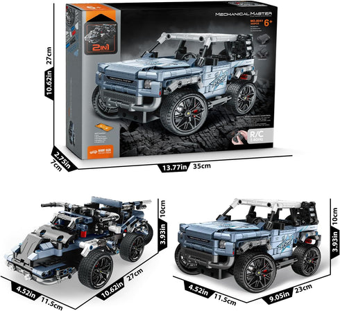 1 4x4 2 1 6+ (503 OWNONE Off Road Pickup Building Kit, in Stem Building Toy with Remote Control, Technique Race Car