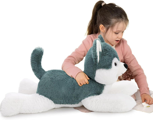 MaoGoLan 28" Giant Husky Dog Stuffed Animal, Soft Lifelike Plush Toy, Gift for Kids and Puppy Lovers