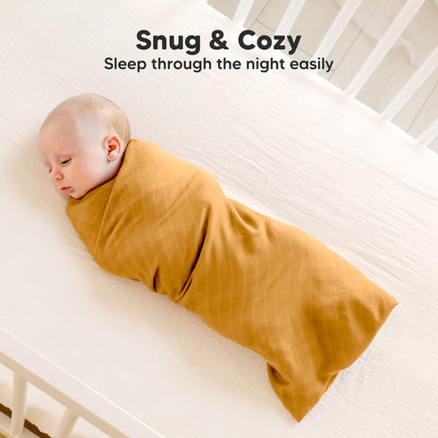 4-Pack Muslin Swaddle Blankets for Boys, Girls - Organic Baby Swaddles for Newborns, Soft & Breathable Receiving Baby