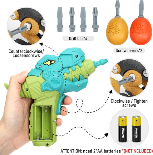 NORYOSE 3, 4, 5, 6, 7, 8 Dinosaur Toys for Year Old Boys, Kids Take Apart Toys with Electric Drill STEM Construction
