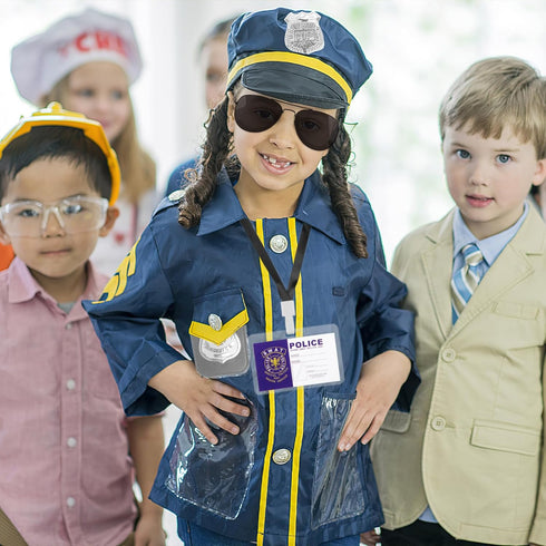 3 Otters 9PCS Police Pretend Play Toy Set: Police Accessories for Kids, Badge, Handcuffs, Walkie