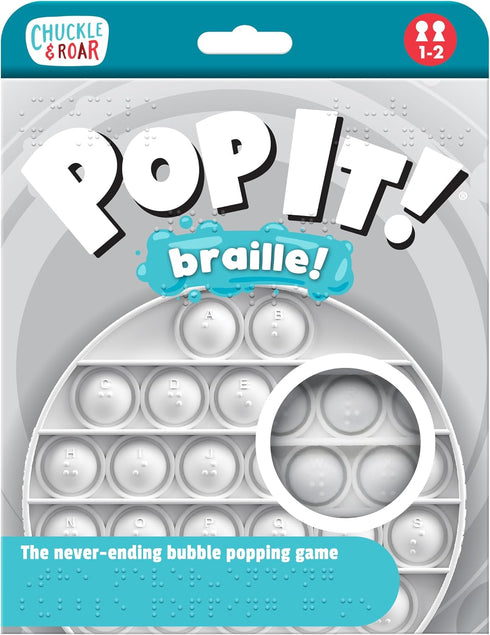 Chuckle & Roar - Pop It! Braille Tactile Sensory Fun Popping Game - Standard Braille Teaches Letters for Preschoolers
