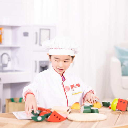 Set (8-Pc) 3+ Melissa & Doug Chef Costume, Pretend Play Dress Up Chef's Jacket, Hat, & Accessories, Role Play Toys