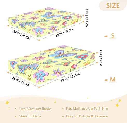 Bseiialft 52 28 Colorful Butterflies Flowers Cute Crib Sheets for Boys Girls Soft and Breathable Cotton Baby Sheets