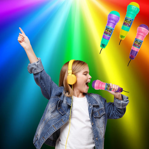 The Dreidel Company Echo Mic, Kids Echo Microphones, Durable Lightweight Fun Play Toys, Music Party Favor (3-Pack)